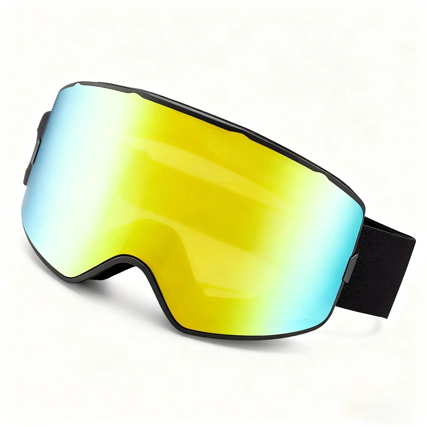 Yellow Magnetic Cylindrical Ski Goggles