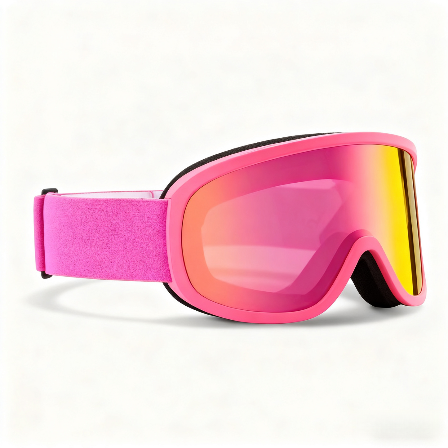 Pink Double-Layer Magnetic Ski Goggles