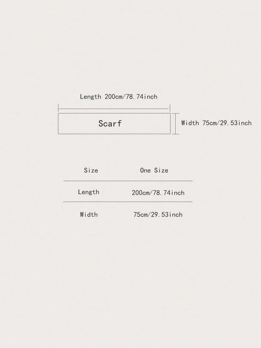 Boho Style Plants Embroidery Double Sided Scarf, Casual Soft Warm Fringe Trim Shawl for Women & Men, Fashion Accessories for Daily Wear