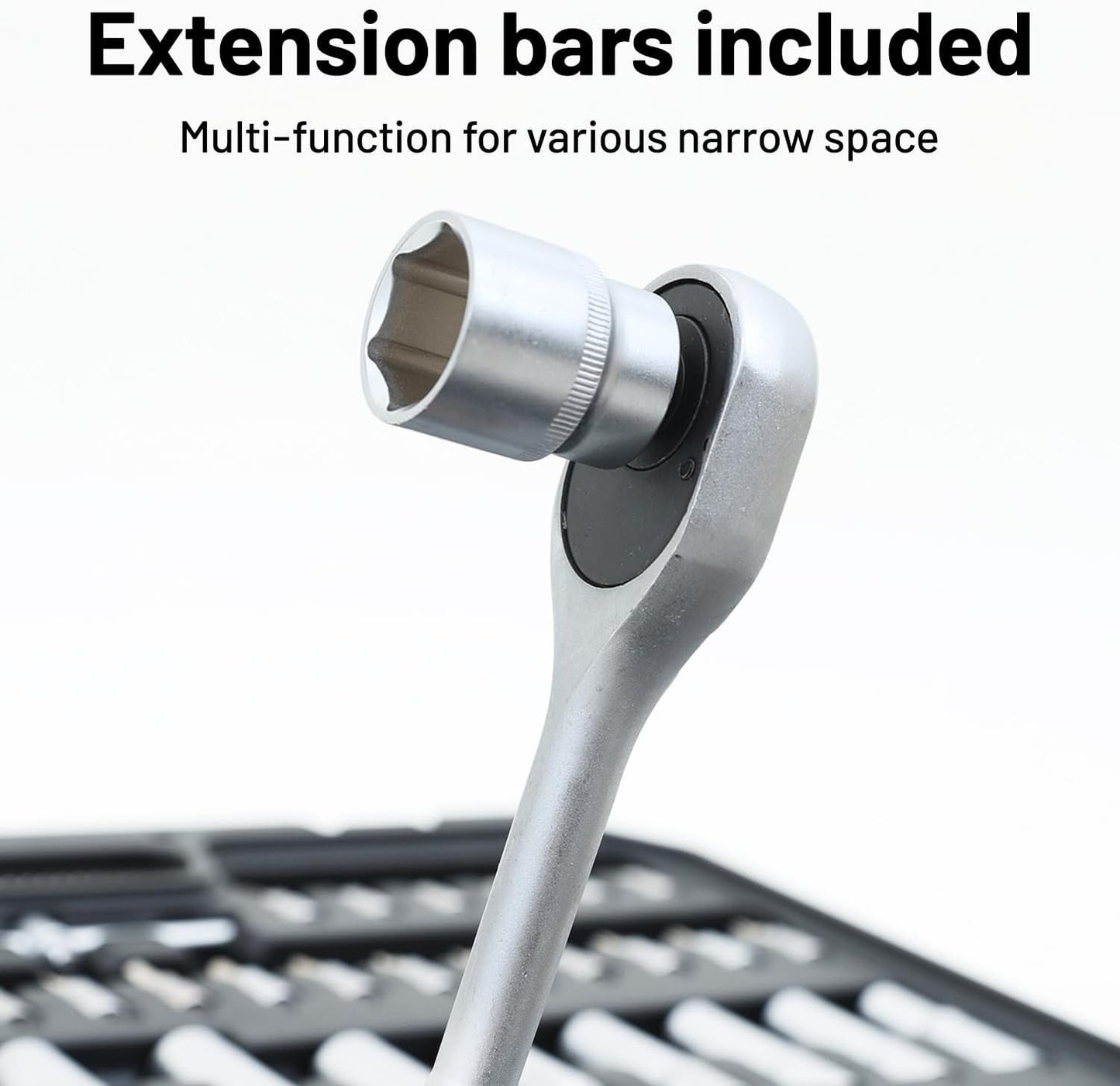 216Pcs Mechanic Tool Set with Ratchet Wrench Sockets Spanners Bits Set and Hex Key Comprehensive Auto Repair Tool Kit (Including The Case) – 1/2", 1/4", 3/8" Drive Socket Set with Ratchet Wrenches, Spanners, Bits, Hex Keys – Car Tool Kit in Case