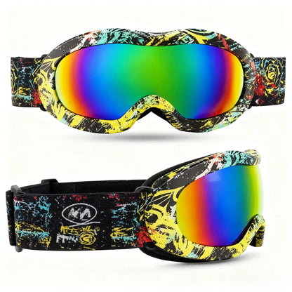 Black Graffiti Ski Goggles