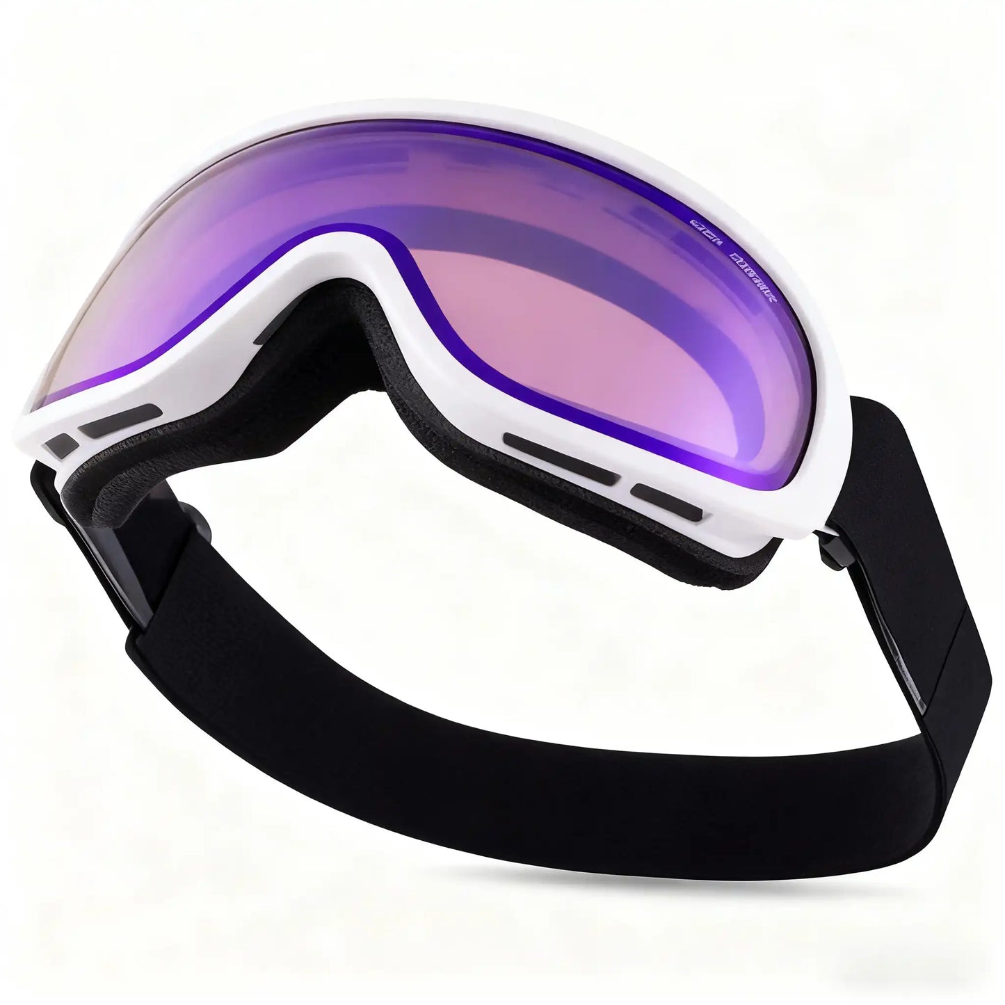 Purple Double-Layer Magnetic Ski Goggles
