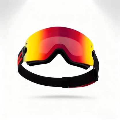 Red Double-Layer Anti-Fog Magnetic Ski Goggles
