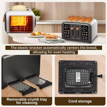 4-Slice Digital Toaster with Dual Touchscreen, 7 Browning Settings