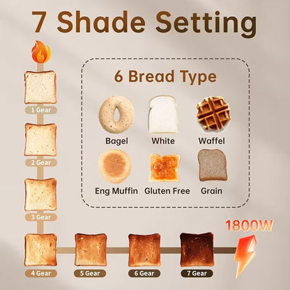 4-Slice Digital Toaster with Dual Touchscreen, 7 Browning Settings