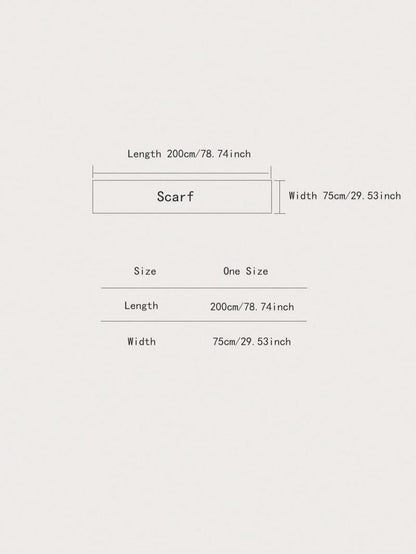 Boho Style Plants Embroidery Double Sided Scarf, Casual Soft Warm Fringe Trim Shawl for Women & Men, Fashion Accessories for Daily Wear