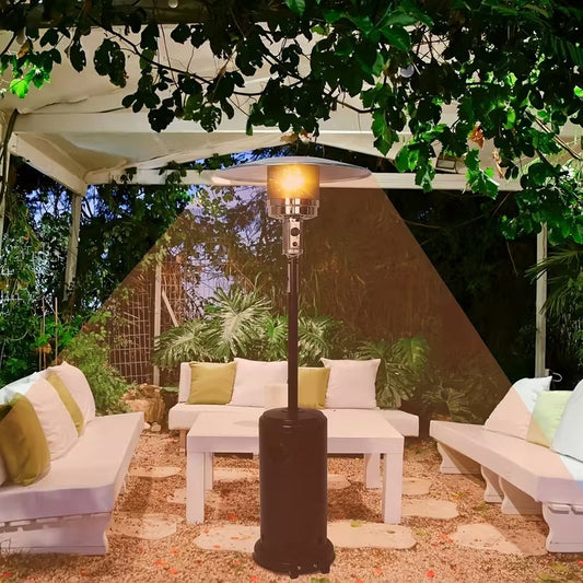 87" LP Gas Patio Heater with Wheels, Outdoor Freestanding Propane Heater