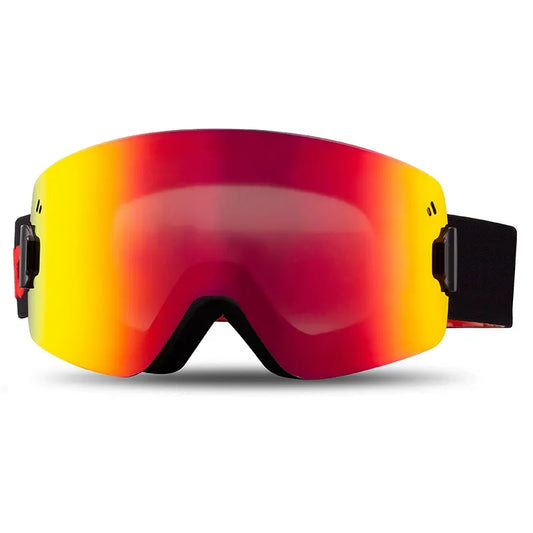 Red Double-Layer Anti-Fog Magnetic Ski Goggles