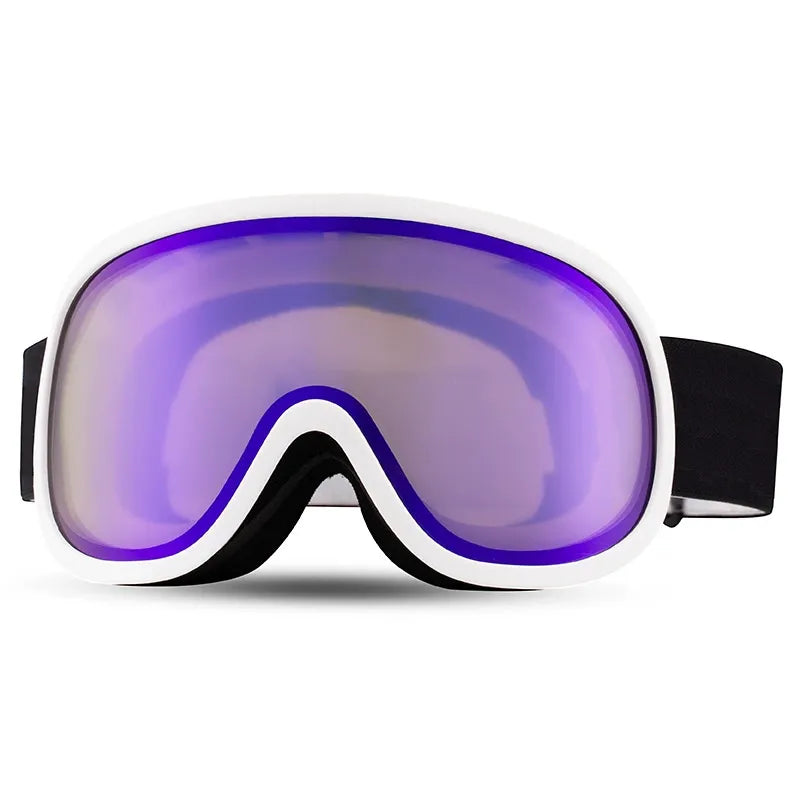 Purple Double-Layer Magnetic Ski Goggles