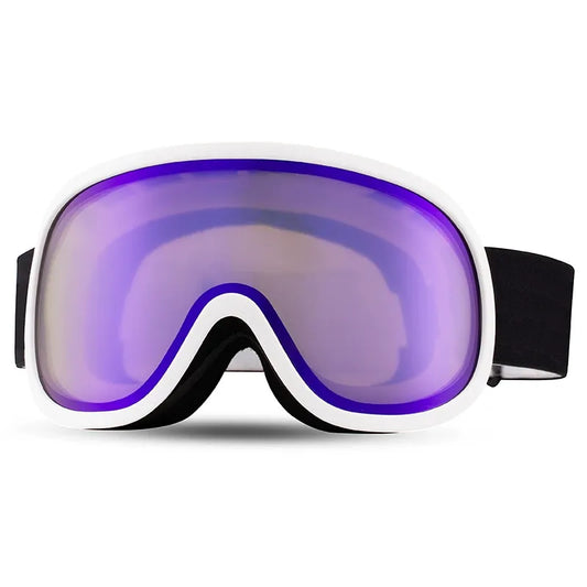 Purple Double-Layer Magnetic Ski Goggles