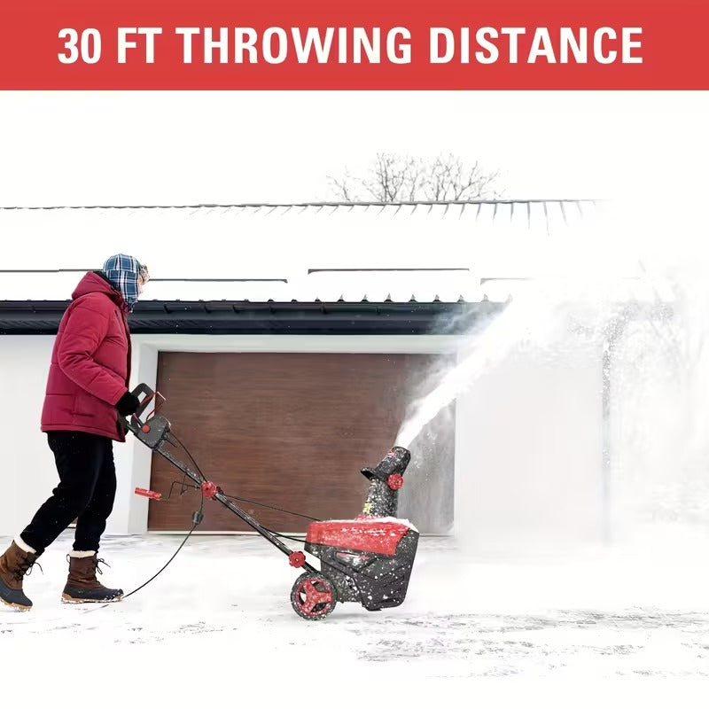 9.5" Electric Snow Thrower, 15 AMP, Dual LED, 180° Chute Rotation