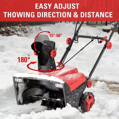 9.5" Electric Snow Thrower, 15 AMP, Dual LED, 180° Chute Rotation
