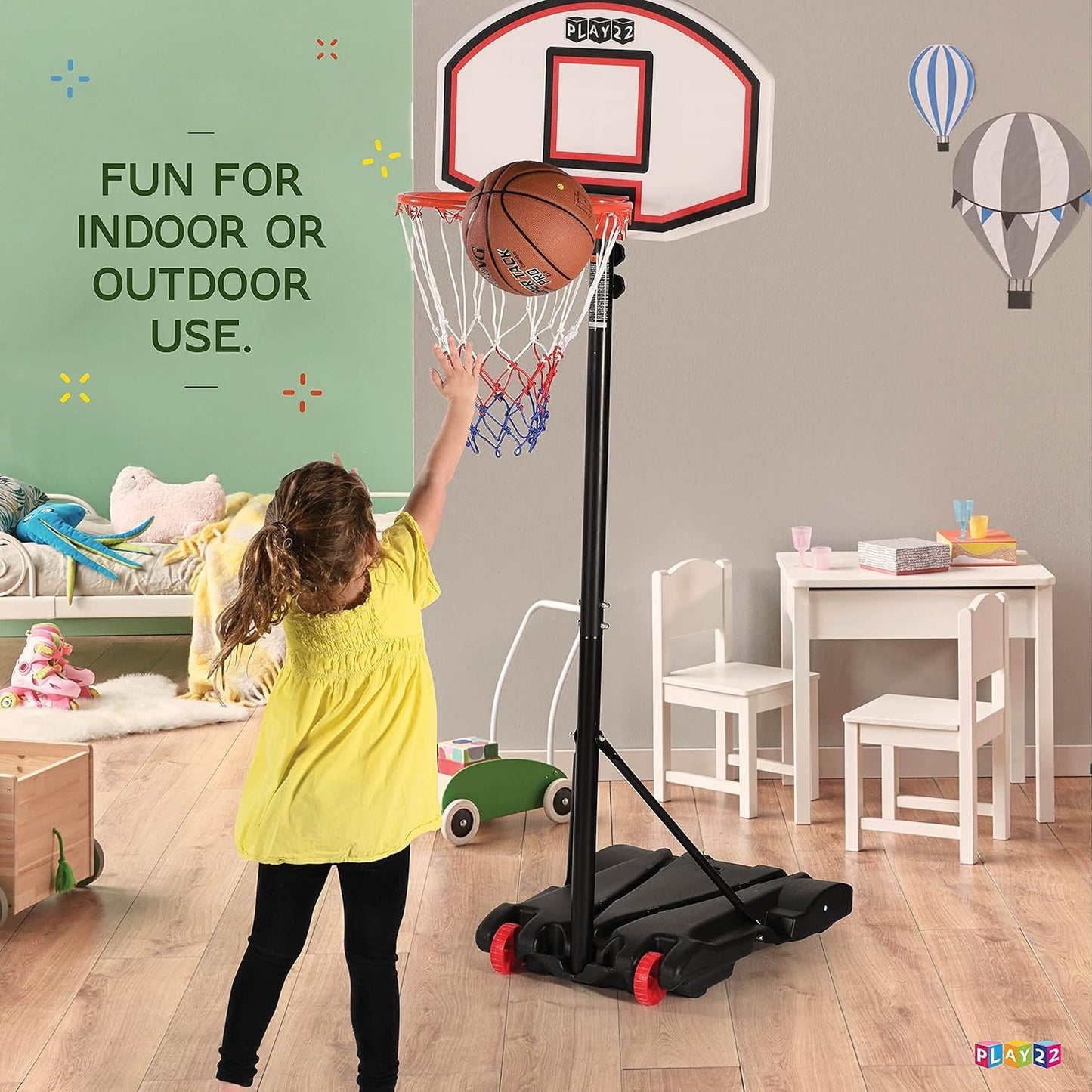 179-209cm Portable Basketball Stand Hoop with Adjustable Height, Wheels, and Backboard
