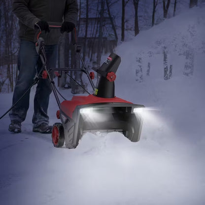 9.5" Electric Snow Thrower, 15 AMP, Dual LED, 180° Chute Rotation