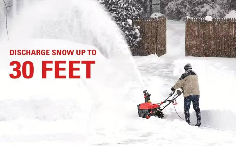 9.5" Electric Snow Thrower, 15 AMP, Dual LED, 180° Chute Rotation
