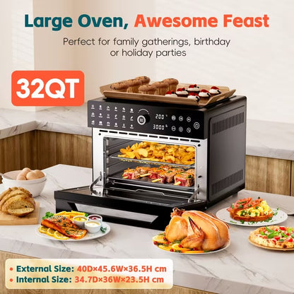 32-Quart Digital Air Fryer Oven Combo, 20-in-1 Convection Countertop Oven