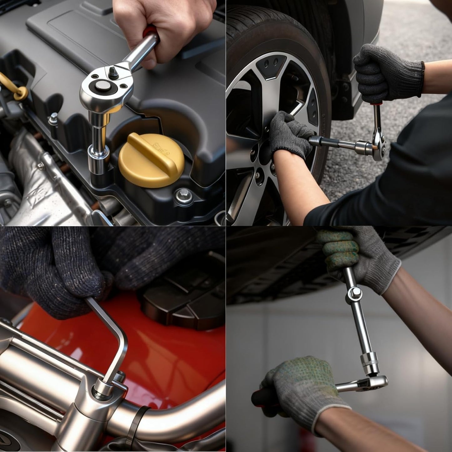 216Pcs Mechanic Tool Set with Ratchet Wrench Sockets Spanners Bits Set and Hex Key Comprehensive Auto Repair Tool Kit (Including The Case) – 1/2", 1/4", 3/8" Drive Socket Set with Ratchet Wrenches, Spanners, Bits, Hex Keys – Car Tool Kit in Case