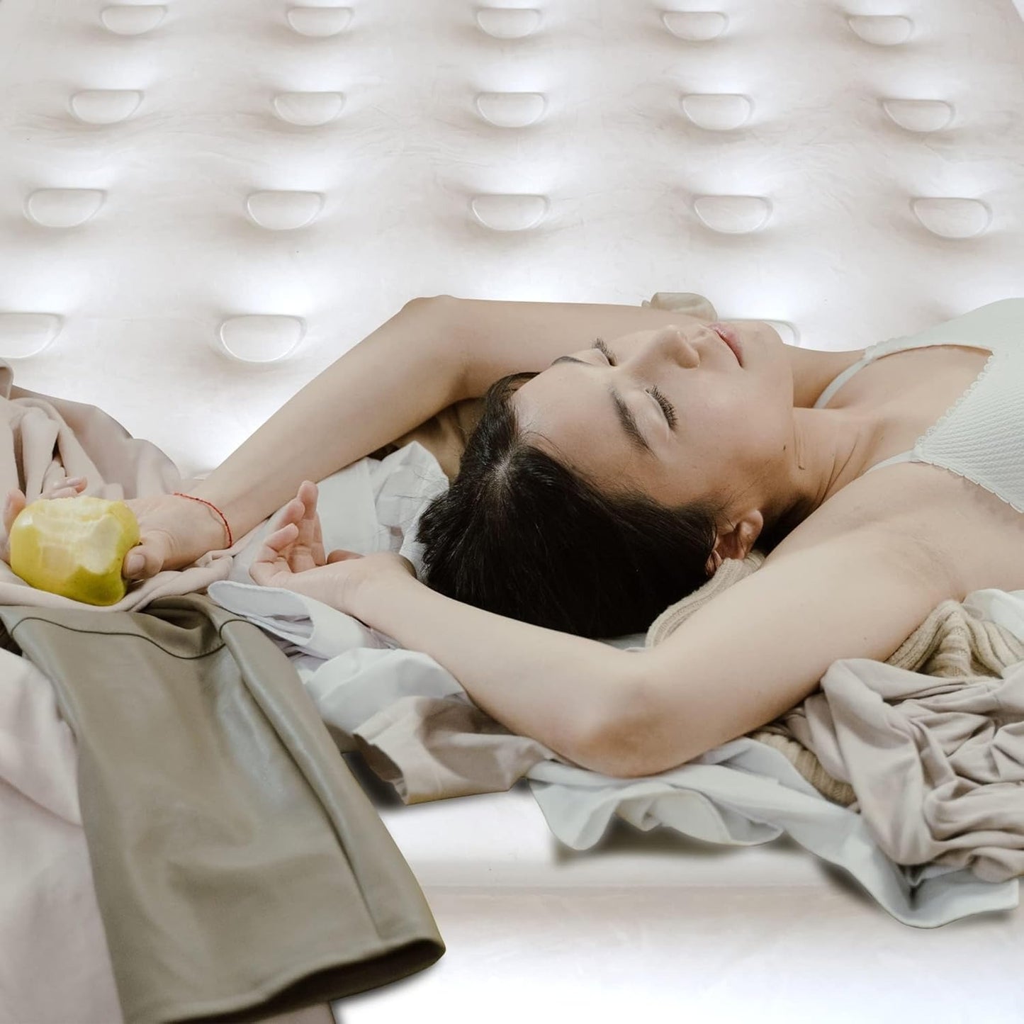 Crystals Inflatable High Raised Double Air Bed Mattress with Built-in Electric Pump - Available in 3 Sizes