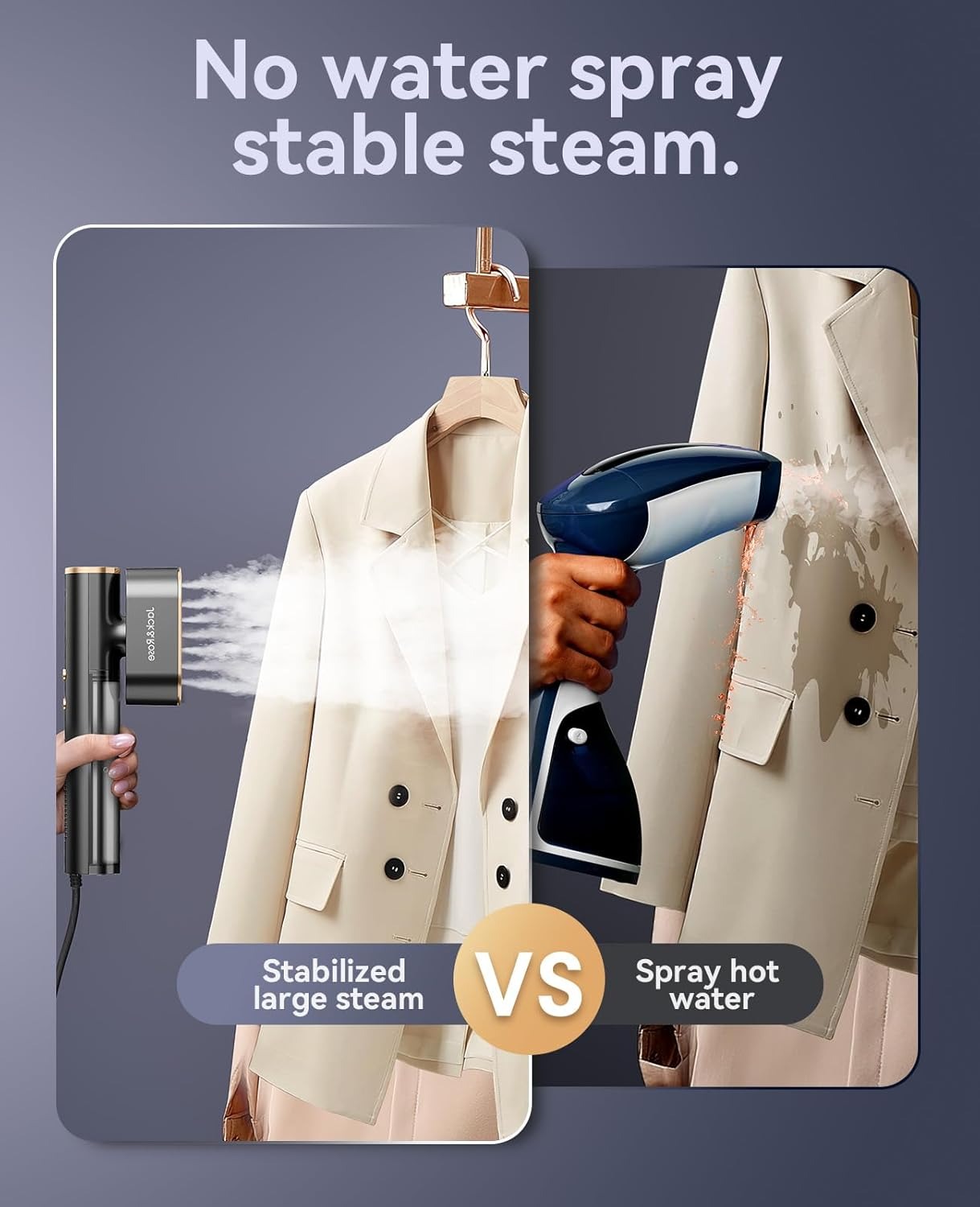 Voltage Clothes Steamer – 100-240V, 15s Fast Heat, 2-in-1 Garment Steamer