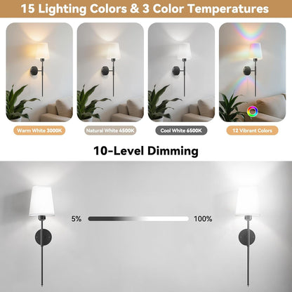Wireless Battery-Powered Wall Lamps – Remote Control &amp; Multi-Color