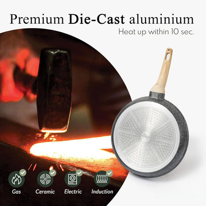 21Pcs Pots and Pans Set, Nonstick Cookware Sets, White Granite Induction Cookware Non Stick Cooking Set w/Frying Pans & Saucepans