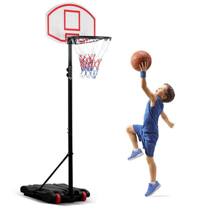 179-209cm Portable Basketball Stand Hoop with Adjustable Height, Wheels, and Backboard